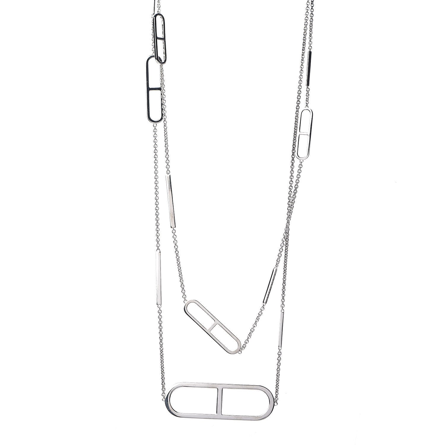 Hermes Sterling Silver Ever Chaine d'Ancre Long Necklace 120 1 of 6