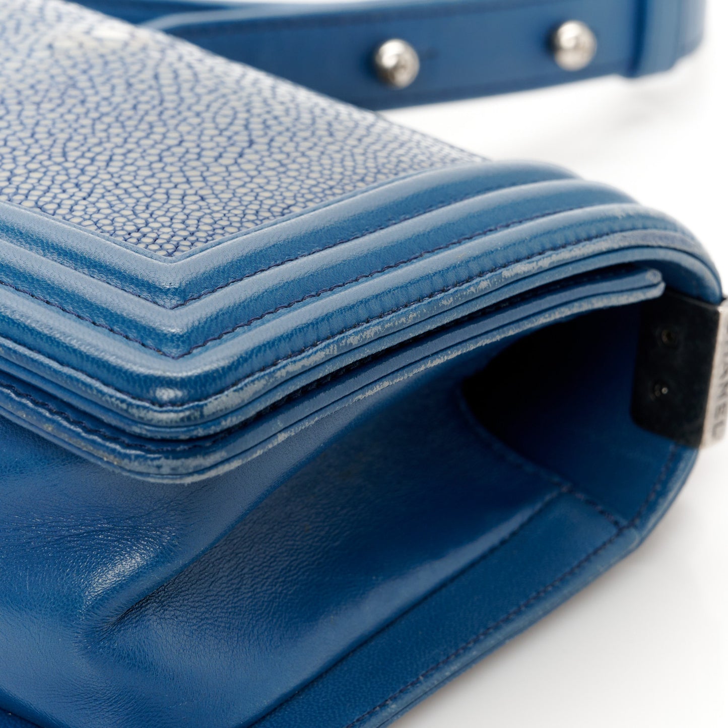 Galuchat Stingray Small Boy Flap Blue