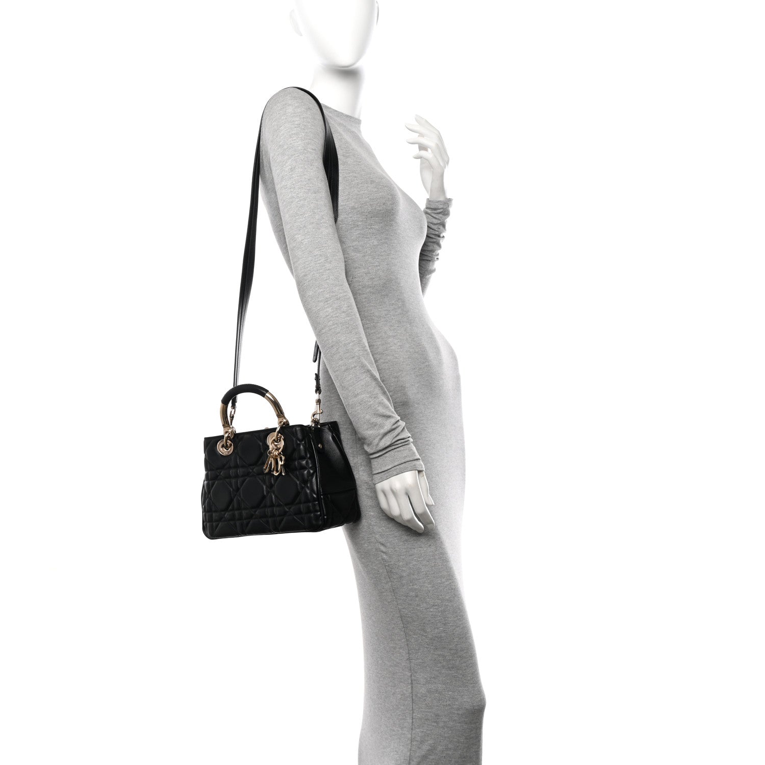 Christian Dior Calfskin Cannage Small The Lady 95.22 Black 2 of 14
