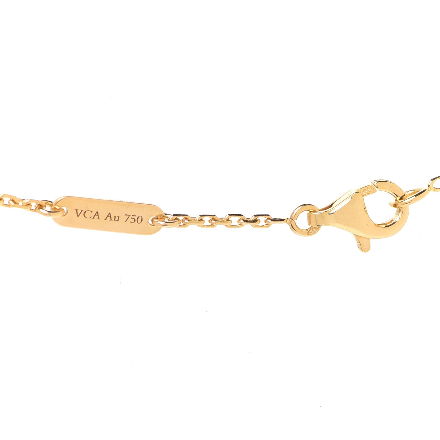 18K Yellow Gold Black Onyx Vintage Alhambra Pendant Necklace