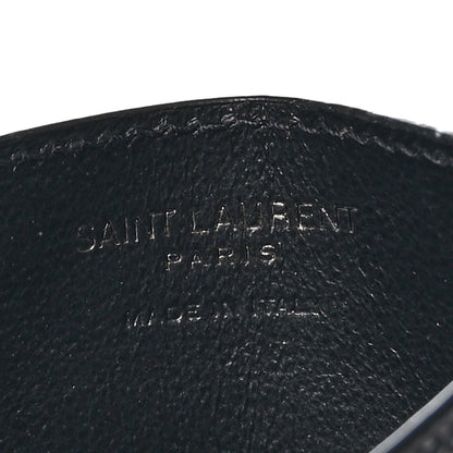 Saint Laurent Grain De Poudre Matelasse Chevron Monochrome Monogram Credit Card Case Black 9 of 11