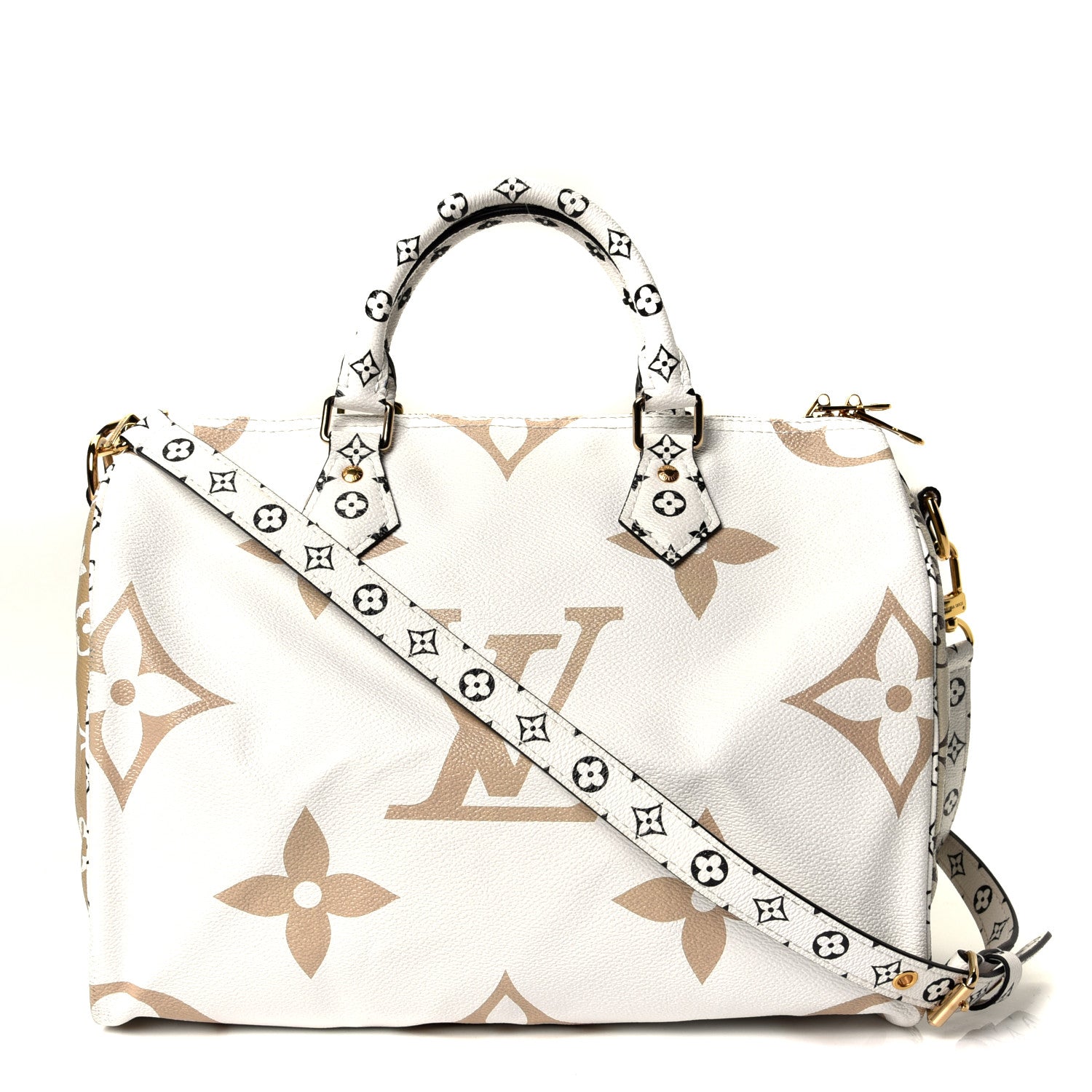 Louis Vuitton Monogram Giant Speedy Bandouliere 30 Kaki Beige 1 of 4
