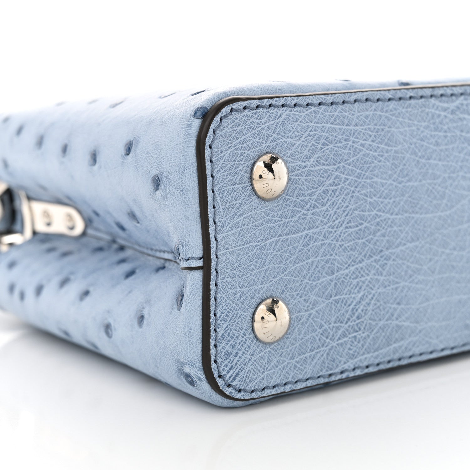 Louis Vuitton Ostrich Capucines Mini Blue Denim 9 of 11