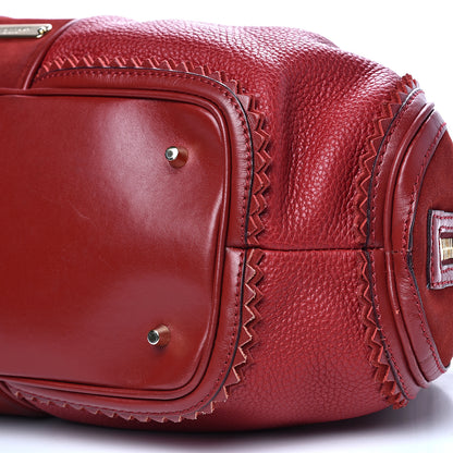 Burberry Grainy Calfskin Suede Prorsum Tassel Satchel Red 9 of 14