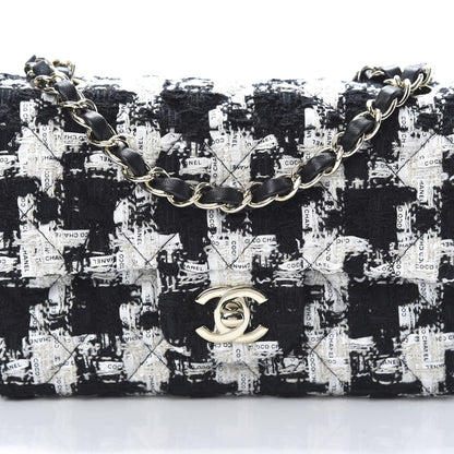 Chanel Tweed Quilted Mini Rectangular Flap Black Ecru White 7 of 12