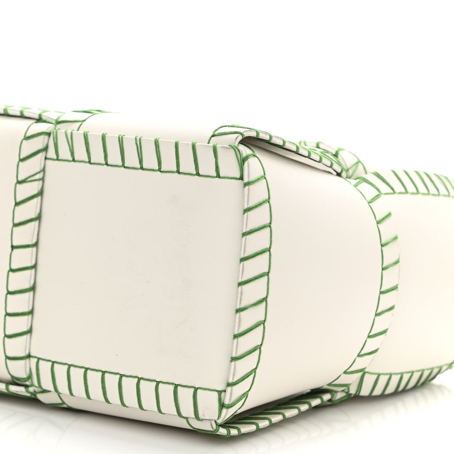 Nappa Maxi Intrecciato Overlock Stitched Small Arco Tote White Parakeet