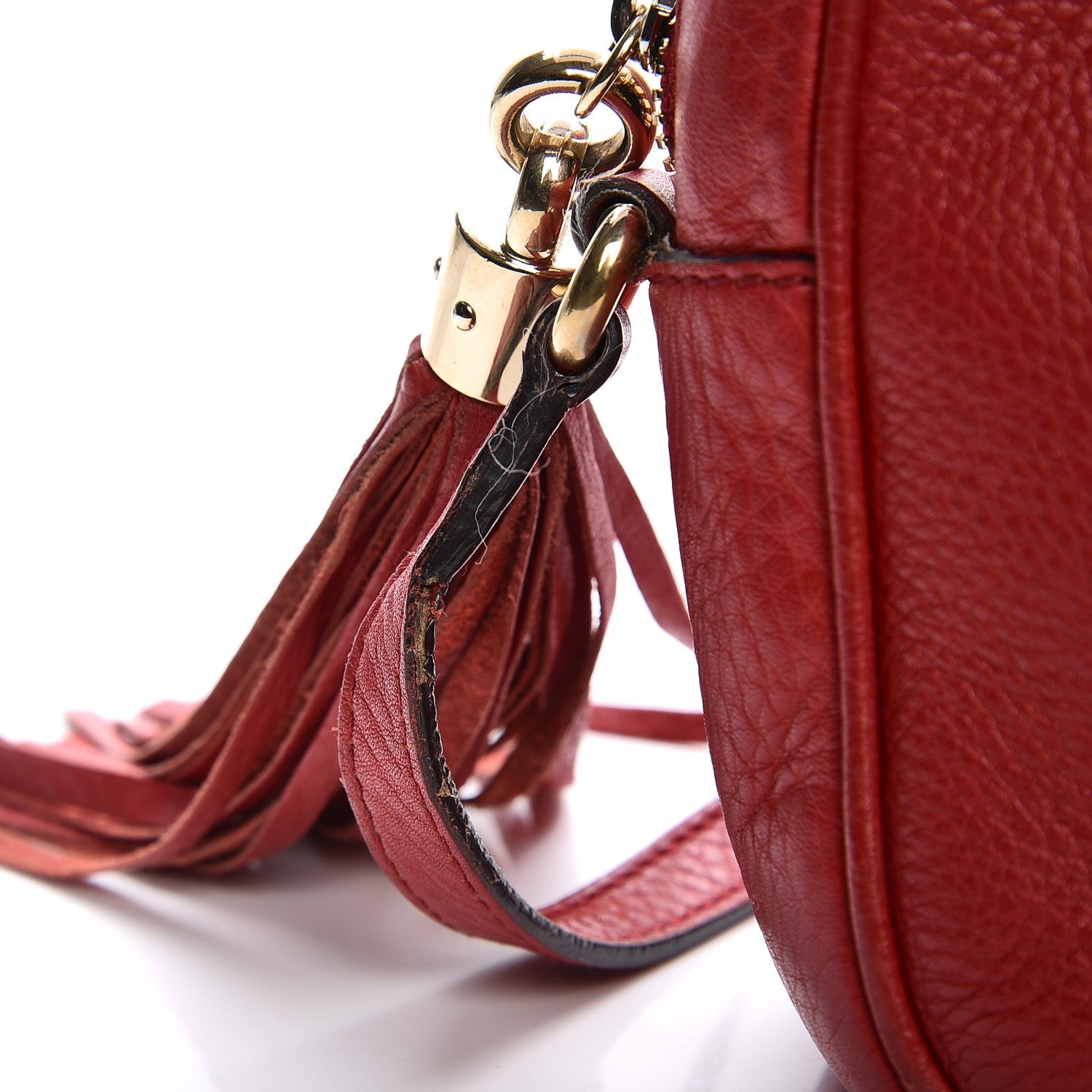 Gucci Pebbled Calfskin Small Soho Disco Bag Vibrant Red 10 of 18