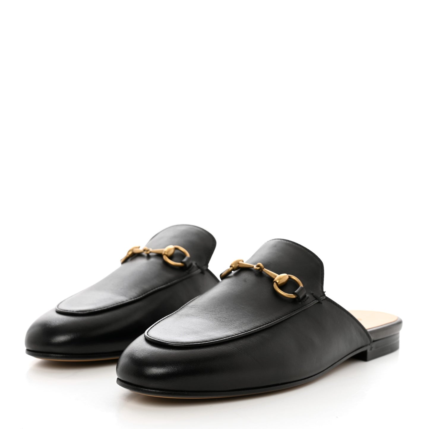 Calfskin Womens Princetown Slippers 38 Black
