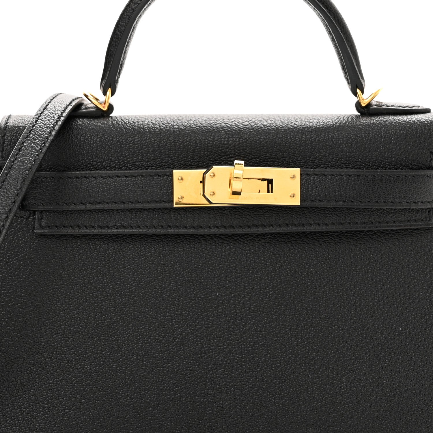 Hermes Chevre Chandra Mini Kelly Sellier 20 Black 8 of 13