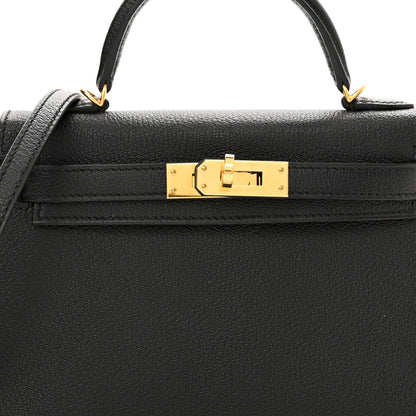 Hermes Chevre Chandra Mini Kelly Sellier 20 Black 8 of 13