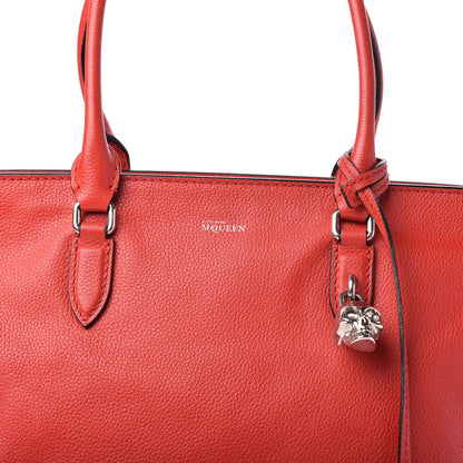 Alexander McQueen Calfskin Large Skull Padlock Zip Around Tote Red 10 of 10