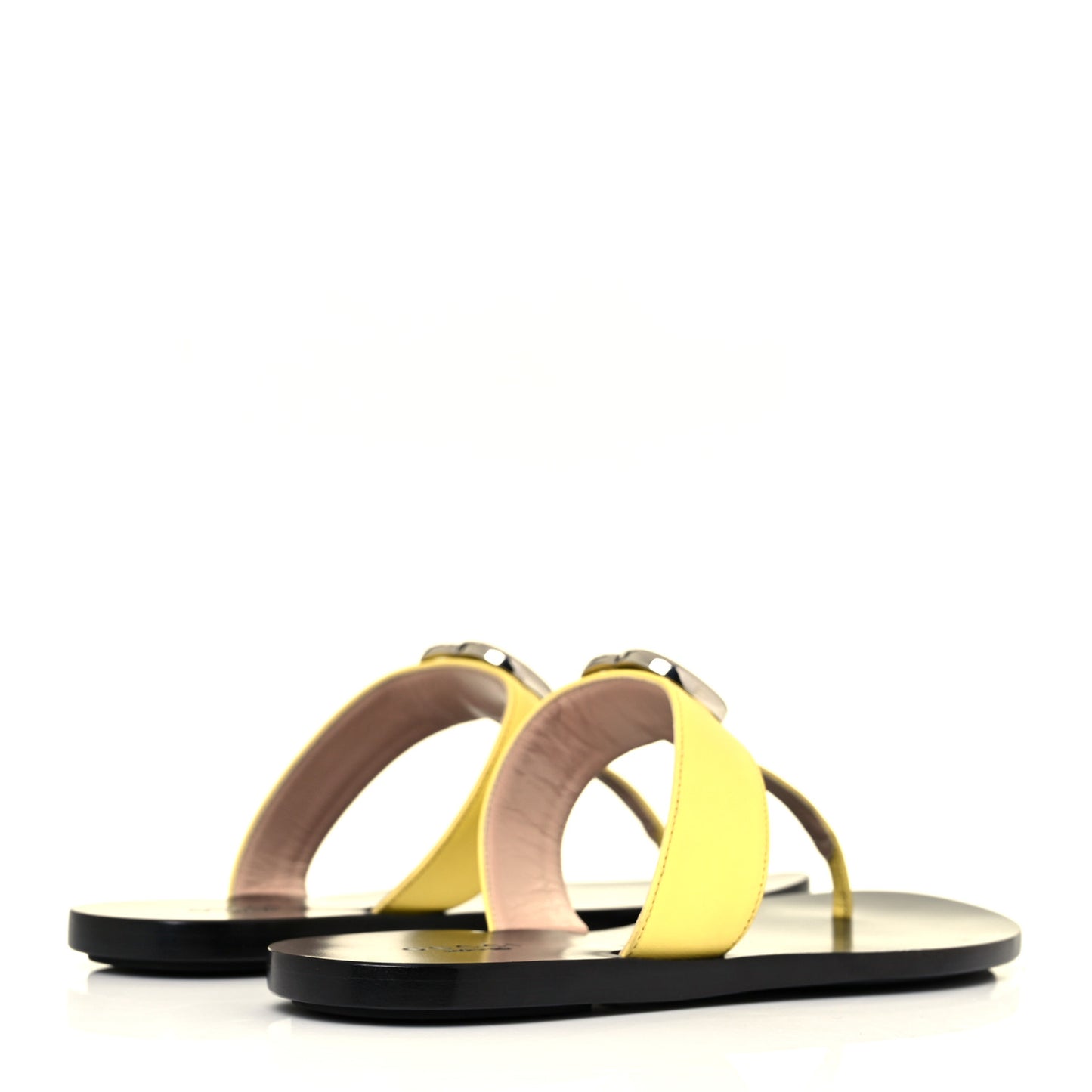 Calfskin GG Marmont Thong Sandals 36 Banana