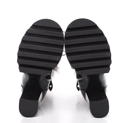 Louis Vuitton Patent Calfskin Fur Star Trail Ankle Boots 38 Black 5 of 7