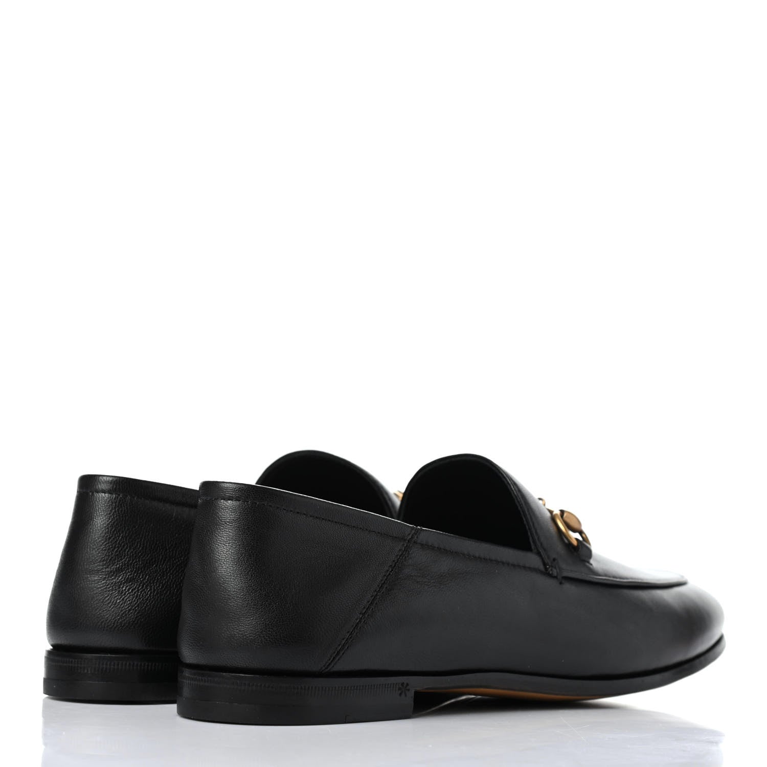 Gucci Lambskin Womens Brixton Horsebit Loafers 37.5 Black 3 of 4
