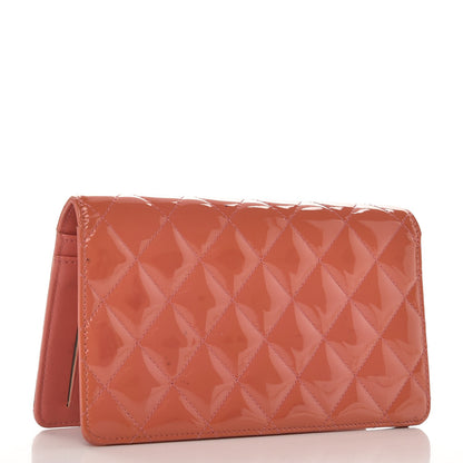 Chanel Patent Quilted Brilliant Yen Wallet Pink 3 of 12