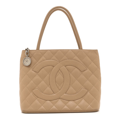 Chanel Caviar Quilted Medallion Tote Beige 1 of 15