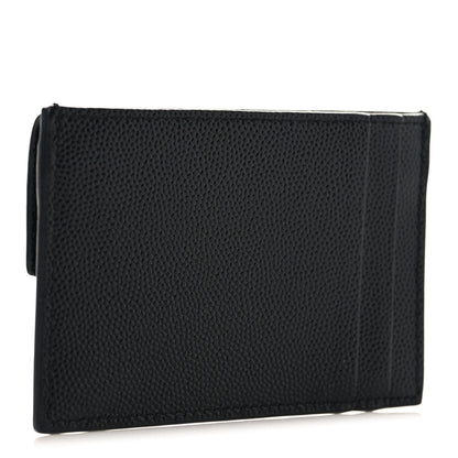 Saint Laurent Grain De Poudre Uptown Monogram Card Case Black 3 of 8