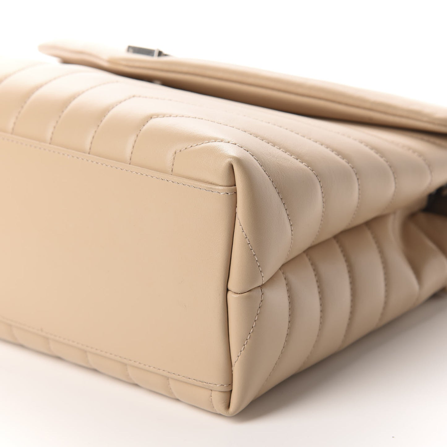 Calfskin Y Quilted Monogram Medium Loulou Chain Satchel Nude Powder