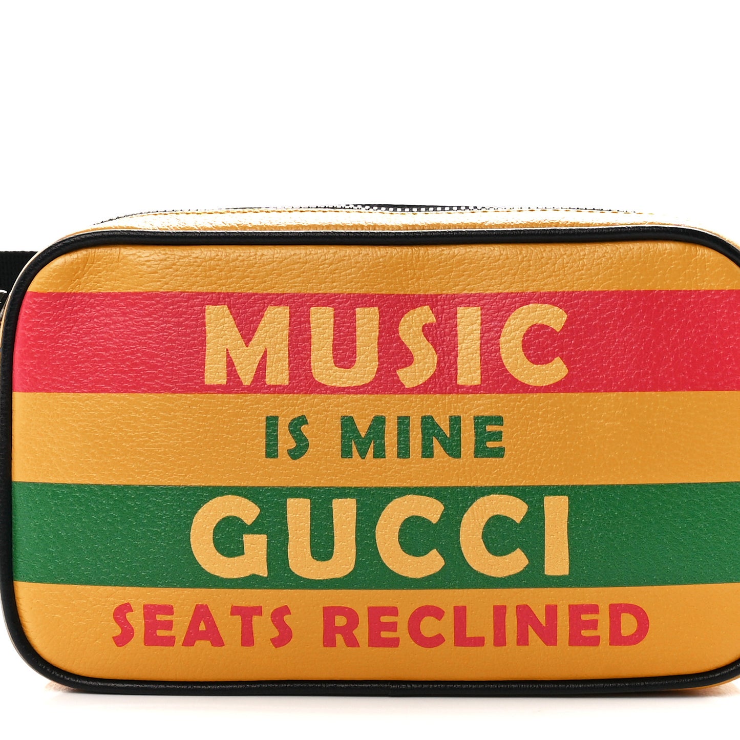 Textured Dollar Calfskin Music is Mine Belt Bag 90 36 Crop Multicolor Black