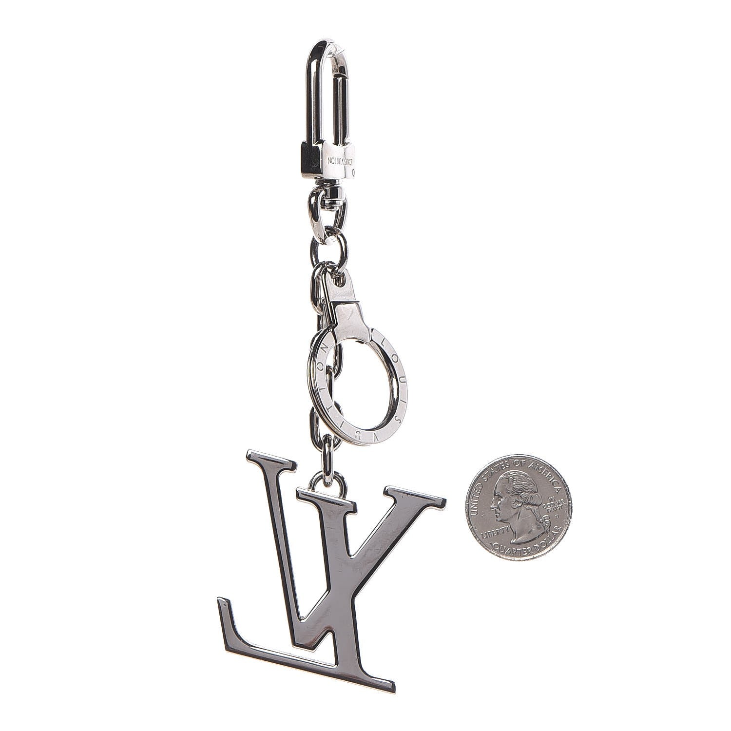 Louis Vuitton LV Facettes Bag Charm Key Holder Silver 2 of 3