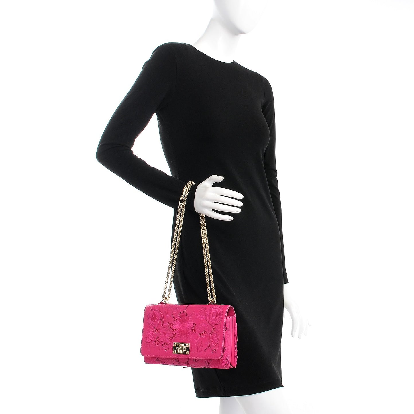 Nappa Lace Girello Flap Pop Fuxia