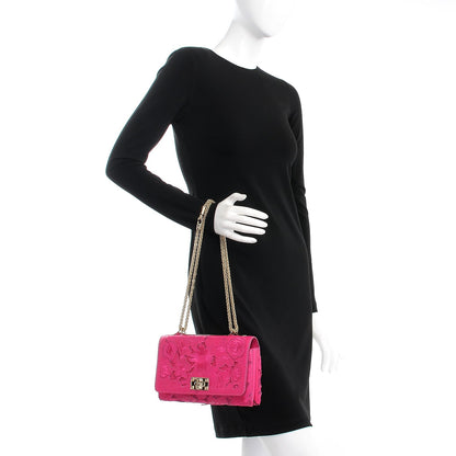 Valentino Garavani Nappa Lace Girello Flap Pop Fuxia 3 of 8