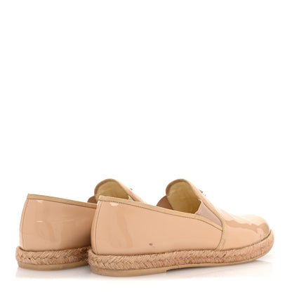 Chanel Patent CC Loafers Espadrille 38.5 Beige 5 of 9
