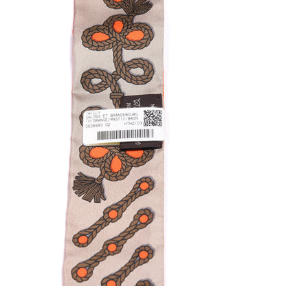 Hermes Silk Galons Et Brandebourg Twilly Orange Mastic Bronze 4 of 4