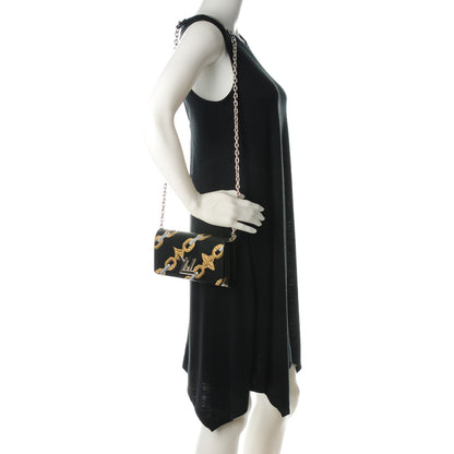 Louis Vuitton Epi Chain Flower Print Twist Chain Wallet Black 2 of 7