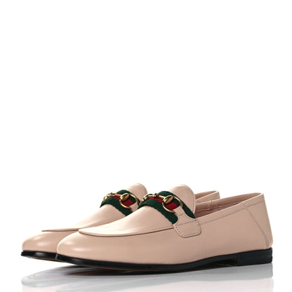Gucci Malaga Kid Web Womens Horsebit Loafers 35 Skin Rose 3 of 9