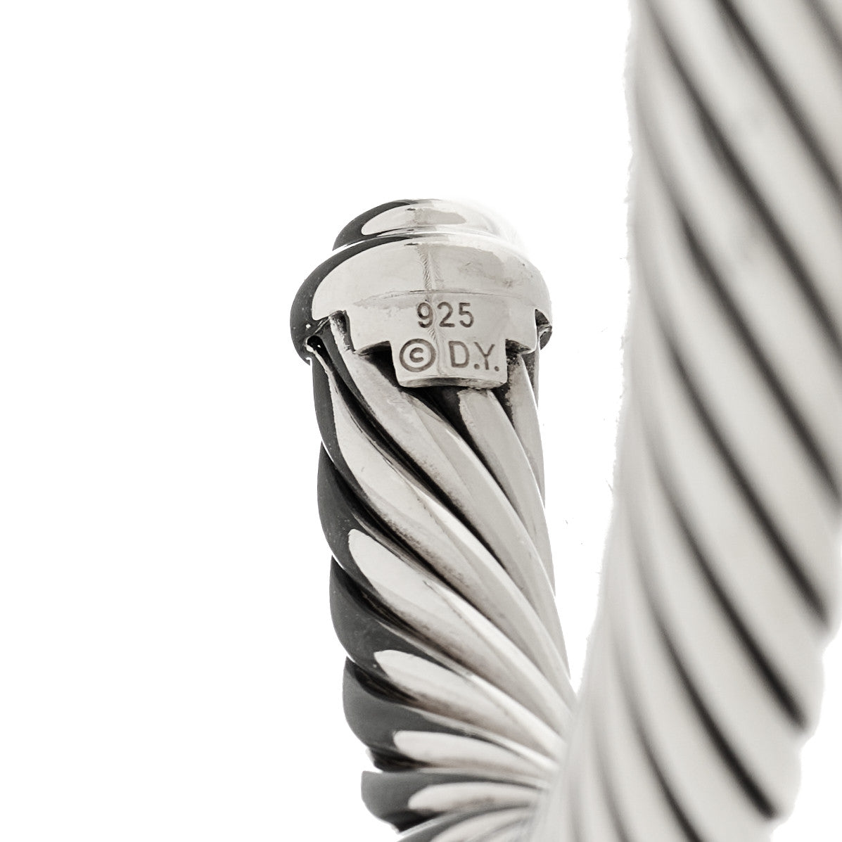 David Yurman Sterling Silver Blue Sapphire 7mm Cable Classics Single Station Bracelet 3 of 3