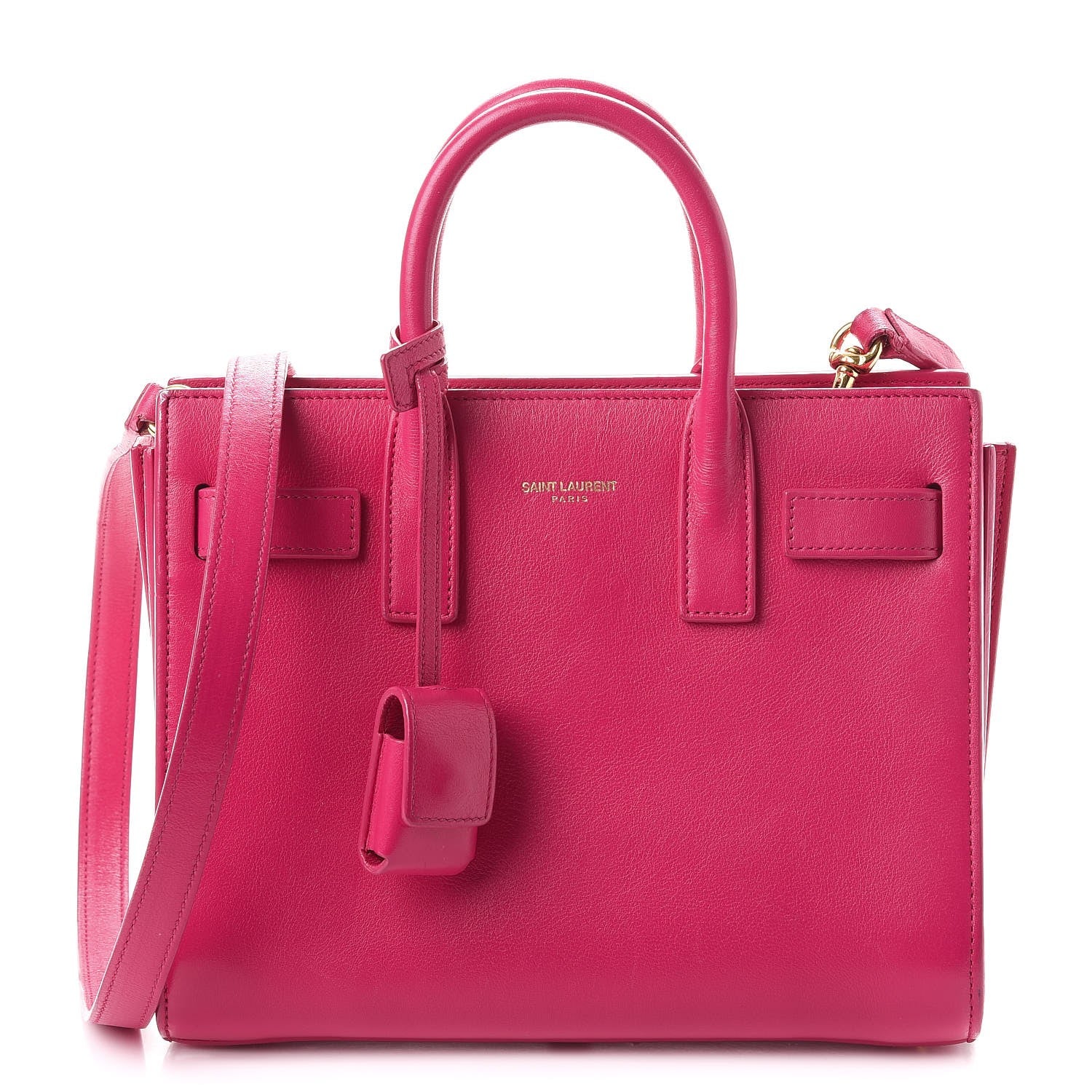 Saint Laurent Calfskin Nano Sac De Jour Lipstick Fuchsia 1 of 12