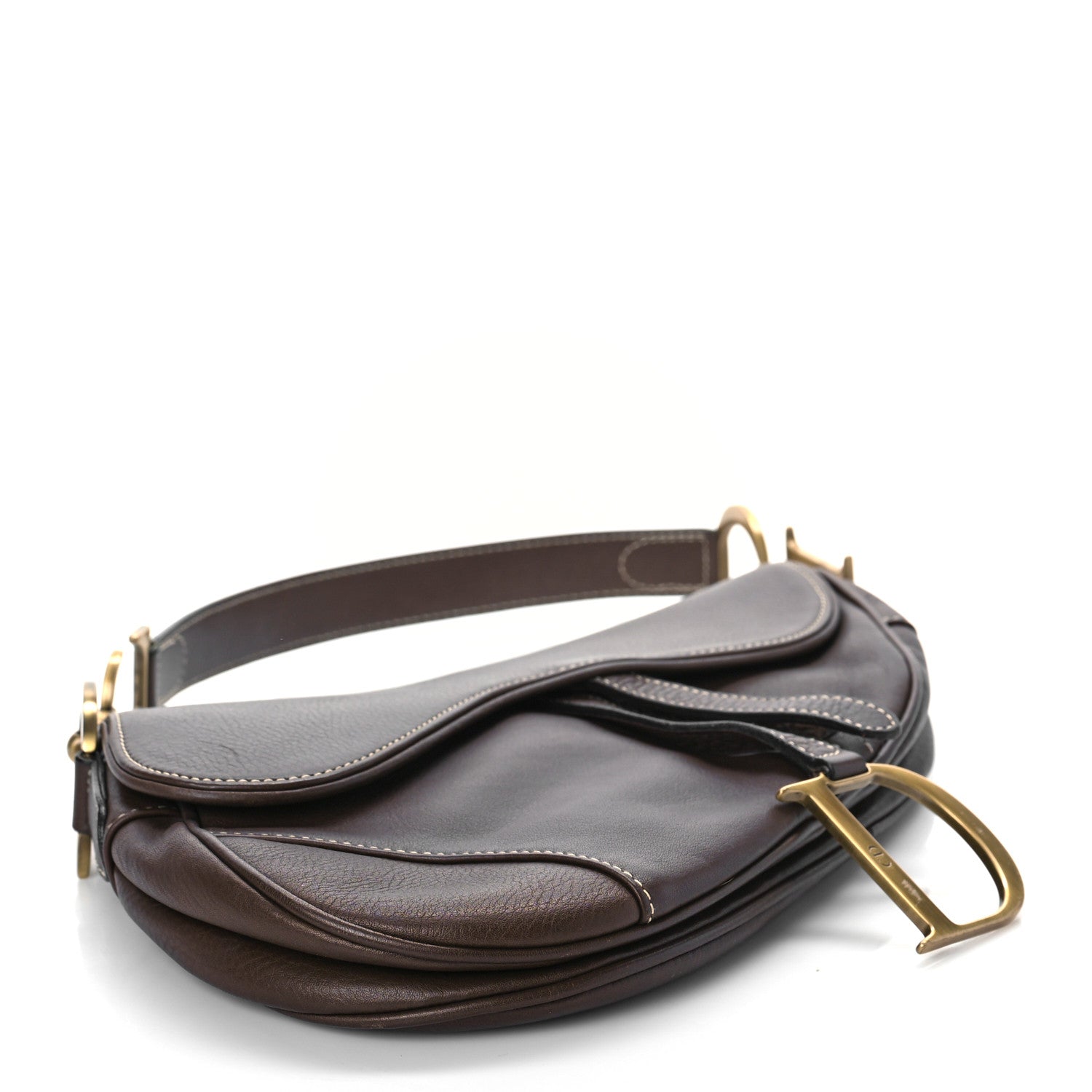 Christian Dior Calfskin Saddle Bag Brown 5 of 15
