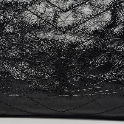 Saint Laurent Crinkled Calfskin Matelasse Monogram Medium Niki Shopper Tote Black 9 of 9
