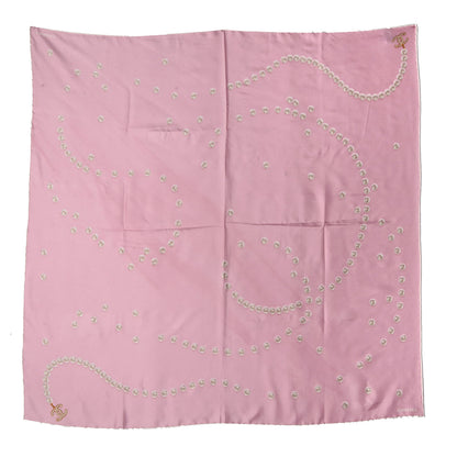 Chanel Silk Pearl CC Square Scarf Pink 2 of 5