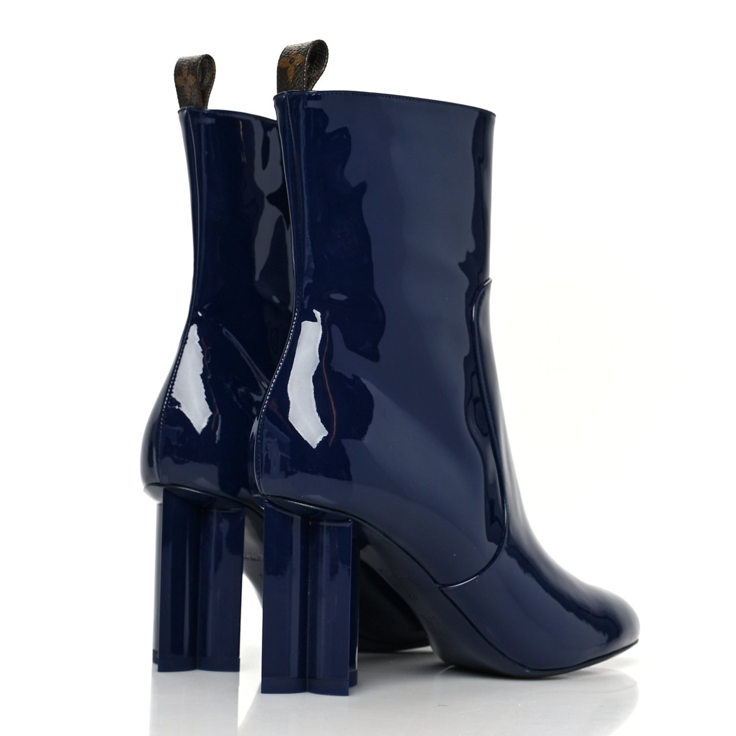 Patent Silhouette Ankle Boots 38 Blue