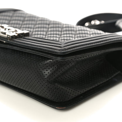 Chanel Lambskin Perforated Medium Boy Flap Black 10 of 21