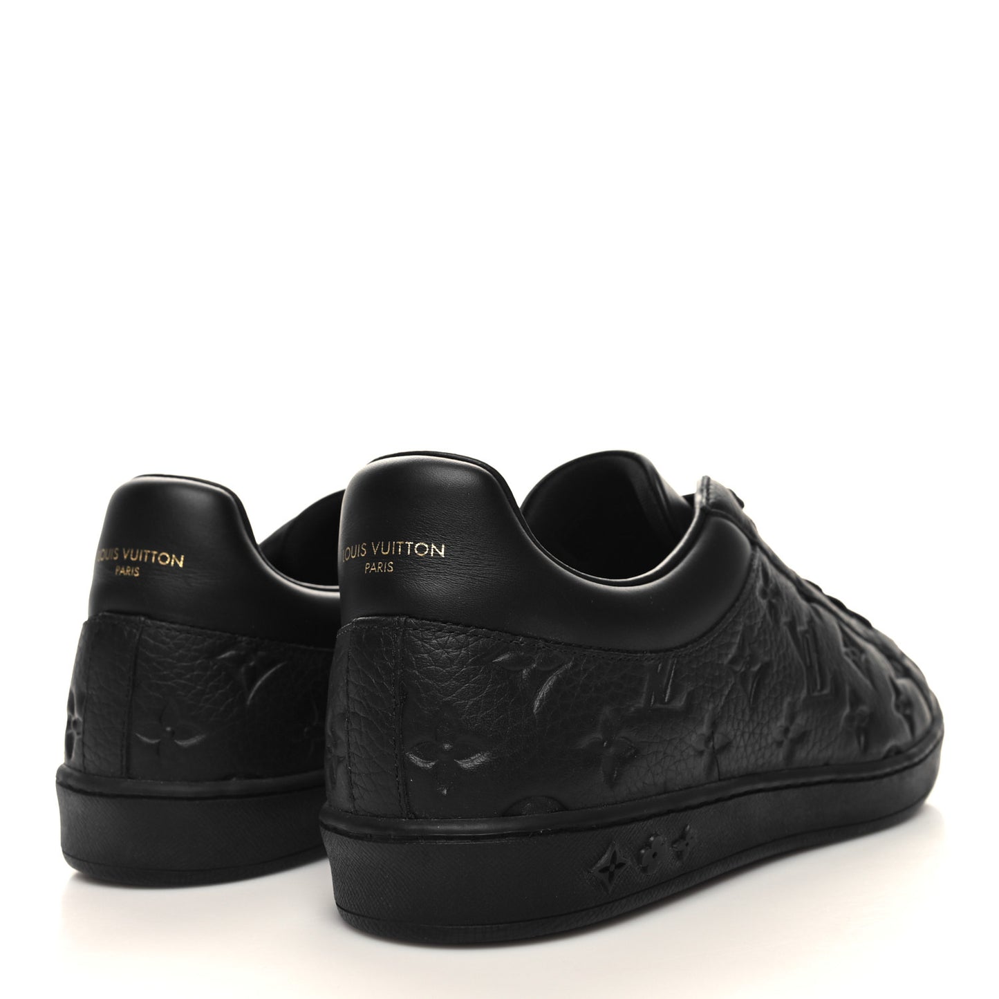 Grained Calfskin Embossed Monogram Mens Luxembourg Sneakers 9.5 Black