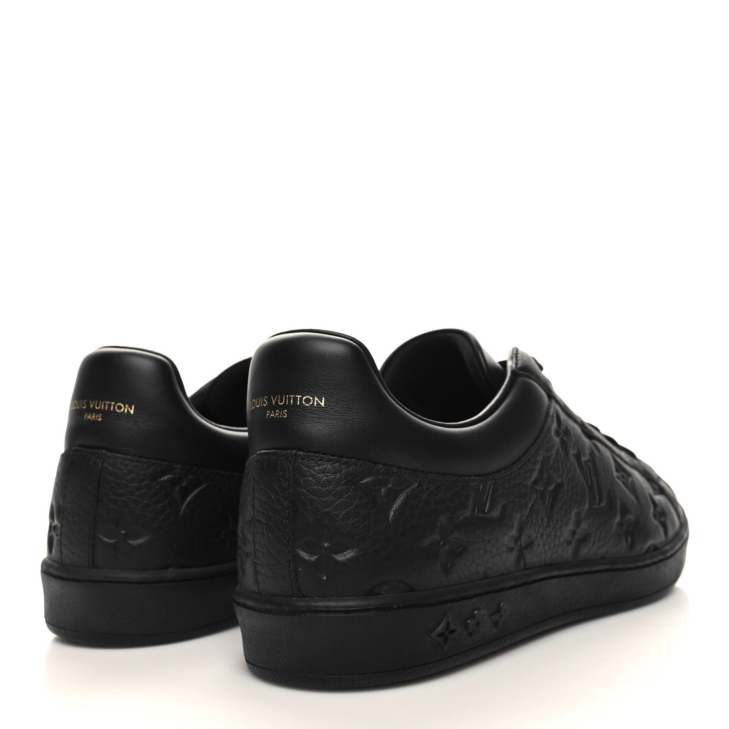 Louis Vuitton Grained Calfskin Embossed Monogram Mens Luxembourg Sneakers 9.5 Black 4 of 8