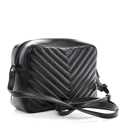 Saint Laurent Calfskin Matelasse Monogram Monochrome Lou Camera Bag Black 3 of 12