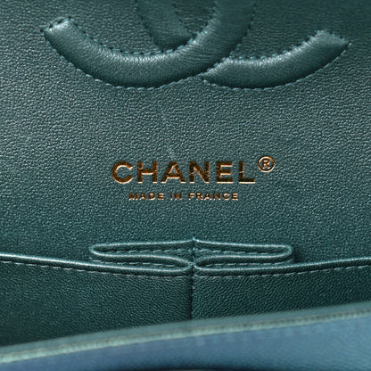 Chanel Iridescent Caviar Quilted Medium Double Flap Green 6 of 11