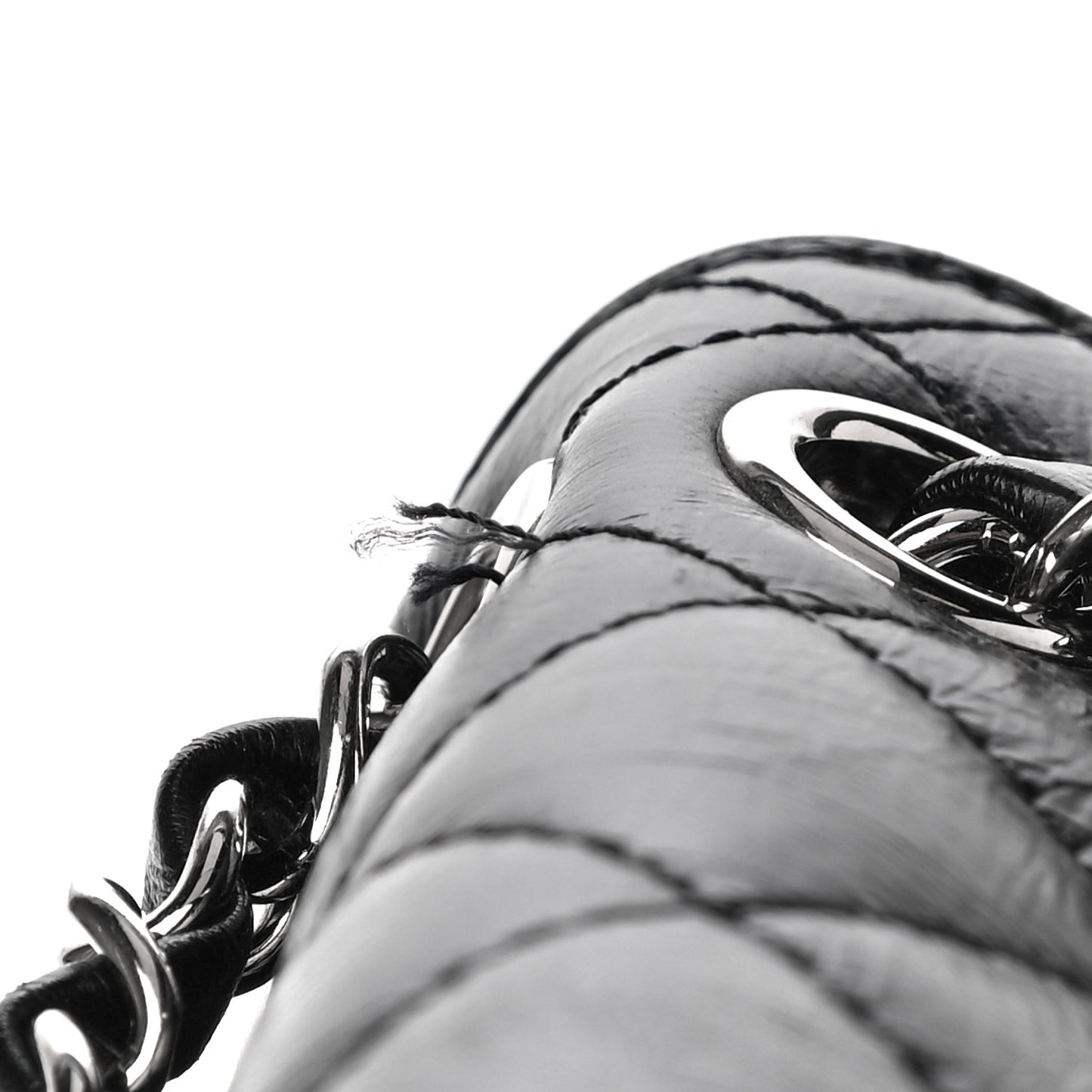 Crumpled Calfskin PVC Quilted Backpack Black