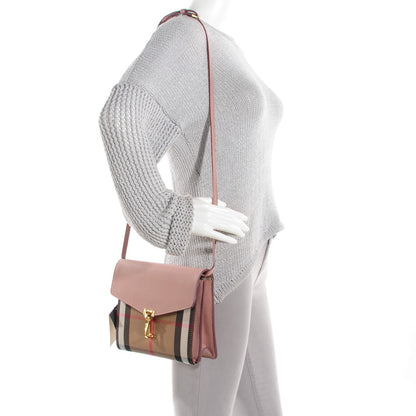 Burberry Pebbled Calfskin House Check Small Macken Crossbody Bag Nude Blush 5 of 12