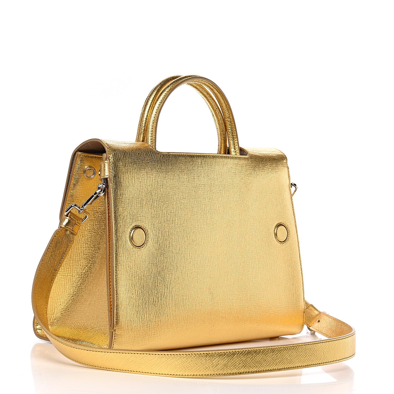 Christian Dior Metallic Goatskin Medium Diorever Flap Gold 2 of 12