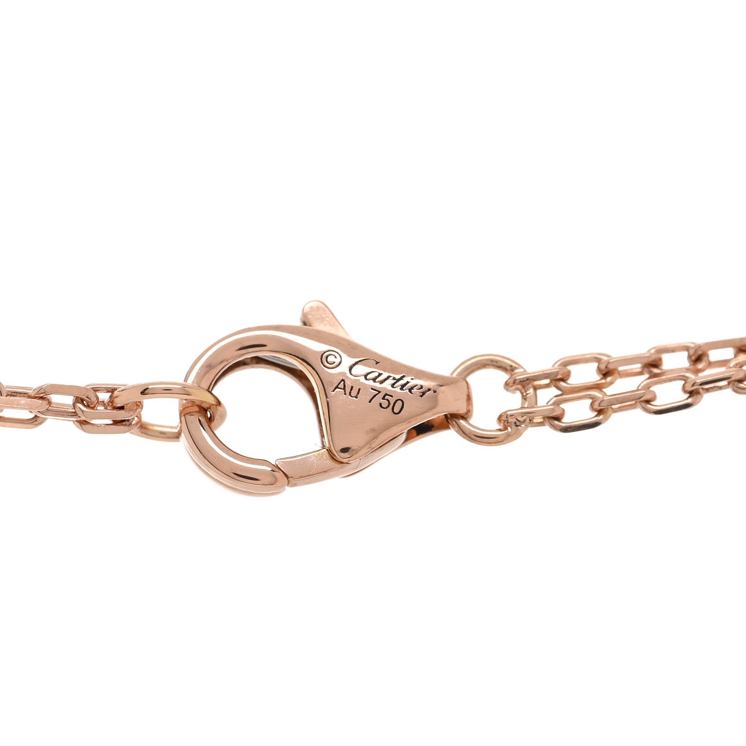 Cartier 18K Pink Gold 2 Diamond LOVE Necklace 4 of 5