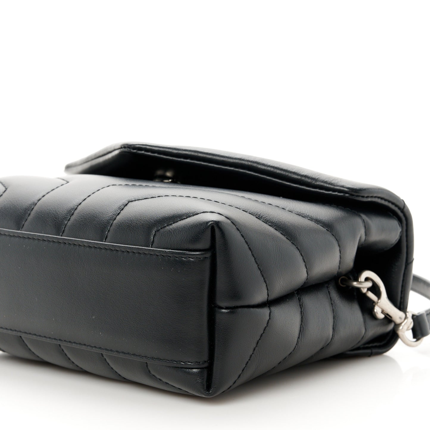 Calfskin Y Quilted Monogram Toy Loulou Crossbody Bag Black