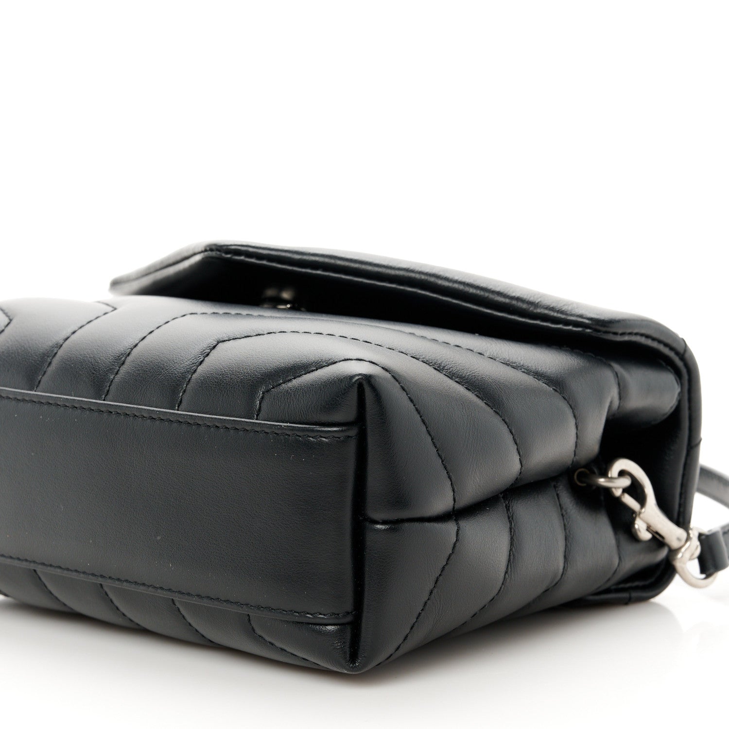 Saint Laurent Calfskin Y Quilted Monogram Toy Loulou Crossbody Bag Black 11 of 12