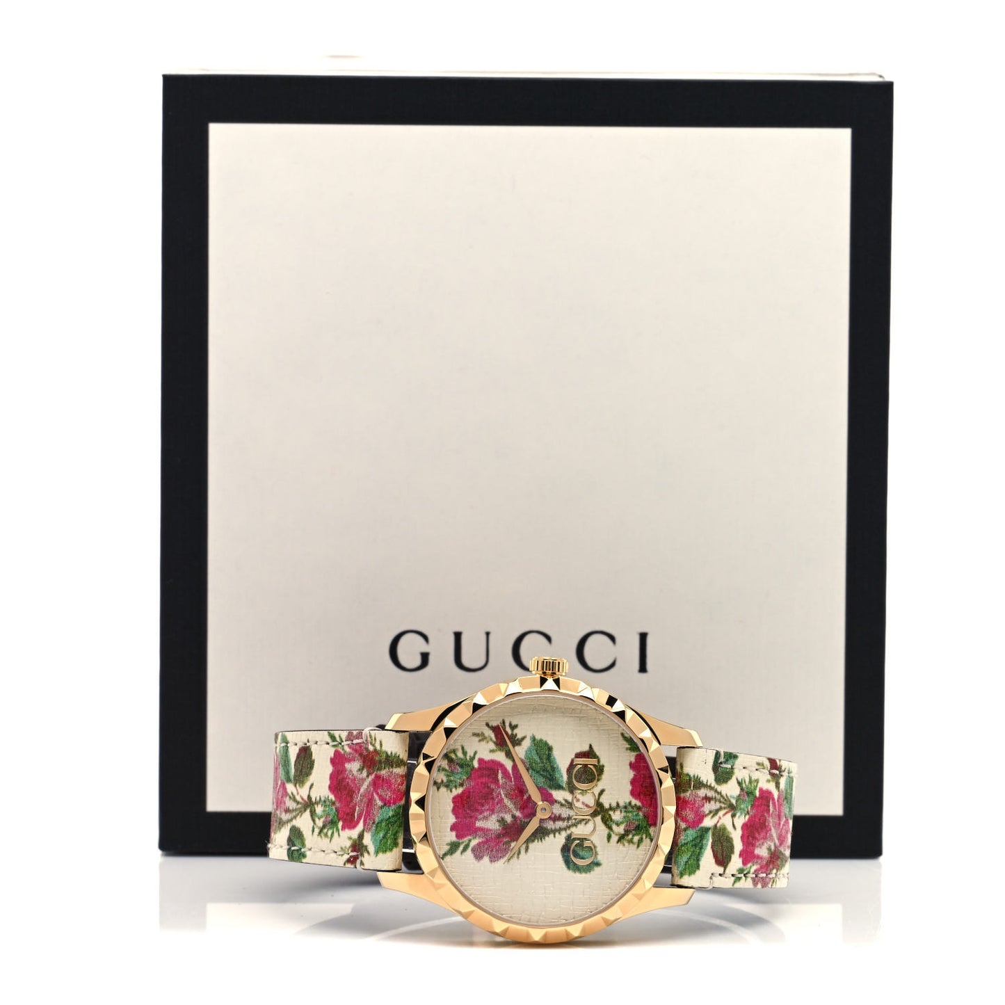 Stainless Steel Calfskin 38mm G-Timeless Floral Quartz Watch Ivory