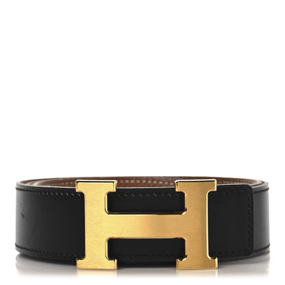 Hermes Box Togo 32mm Martelee Constance Belt 85 34 Black Gold 1 of 5