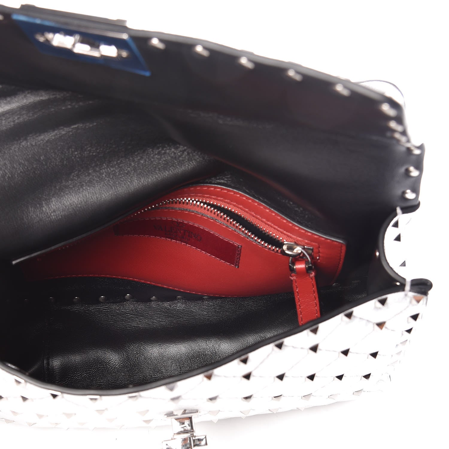 Valentino Garavani Metallic Nappa Medium Rockstud Spike Shoulder Bag Silver 7 of 8